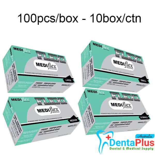 FLEXI Latex Powder Free Gloves - Mediflex #10 box/ctn (1000pcs)