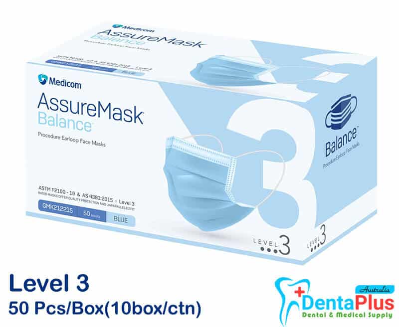 Face Masks (Level -3) Medicom Safe Mask Antifog, Earloop #50Pcs/Pkt (10pkt/ctn)